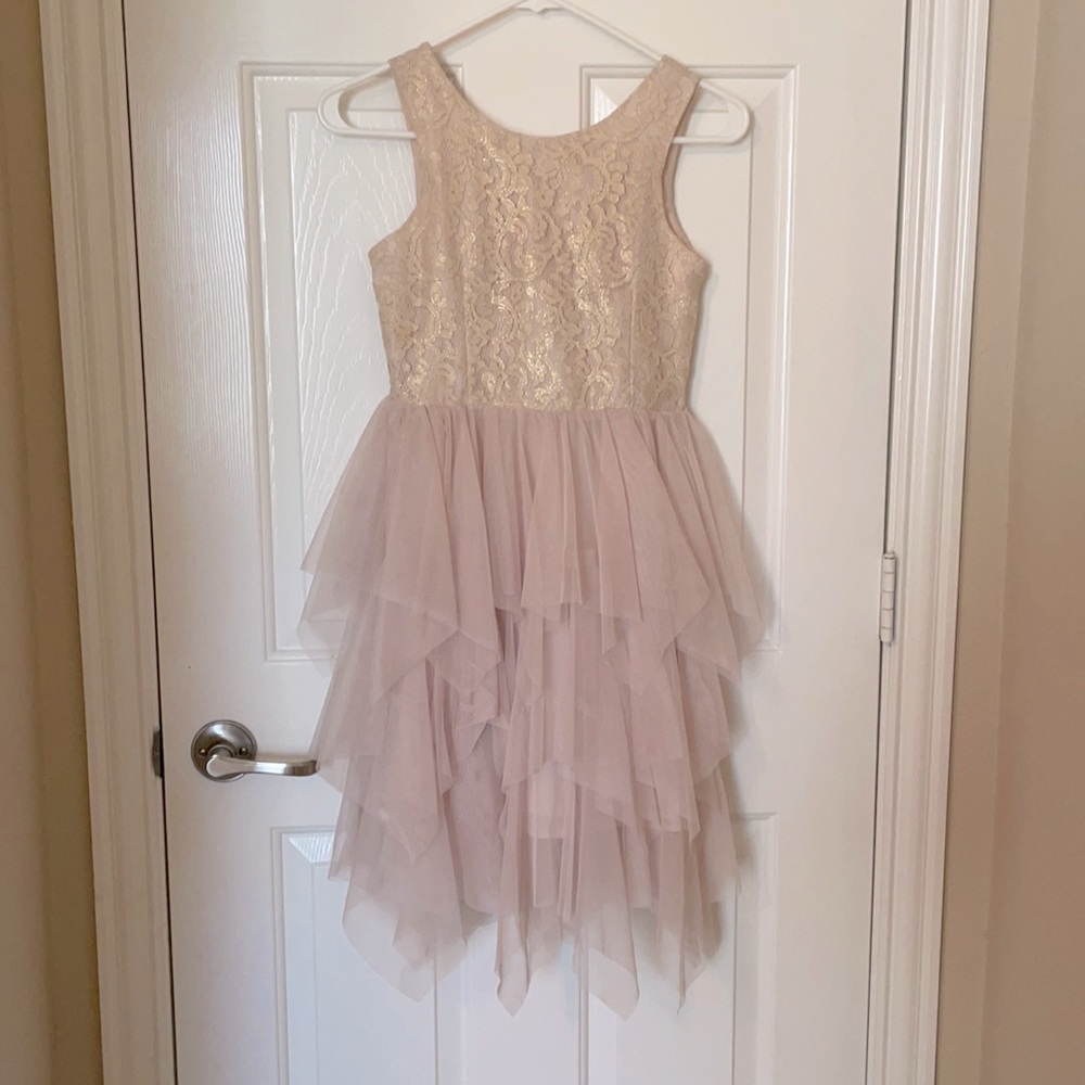 H&M child lace& tiered tulle midi tank dress